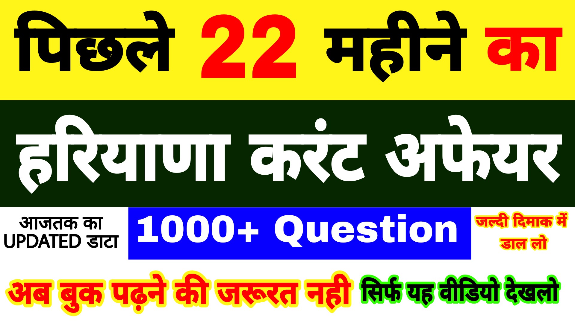 पिछले 22 महीने का हरियाणा करंट अफेयर | जल्दी से लपेट लो | HTET | CET Exam में यही से प्रश्न आएंगे